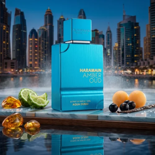 Al Haramain Amber Oud Aqua Dubai — mood_scene