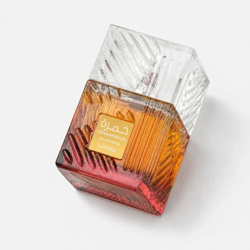 Lattafa Khamrah Dukhan — label_closeup