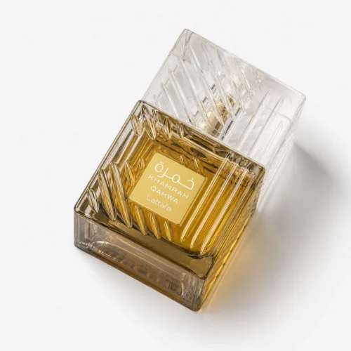 Lattafa Khamrah Qahwa — label_closeup