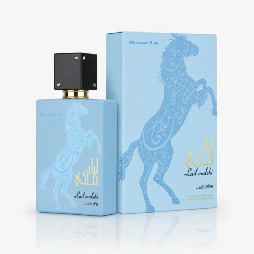 Lattafa Lail Maleki Moroccan Blue — box