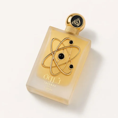 Lattafa Tharwah Gold — label_closeup
