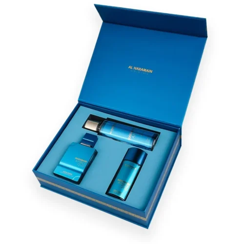 Al Haramain Amber Oud Aqua Dubai Zestaw Prezentowy — box Al Haramain Amber Oud Aqua Dubai Zestaw Prezentowy — box